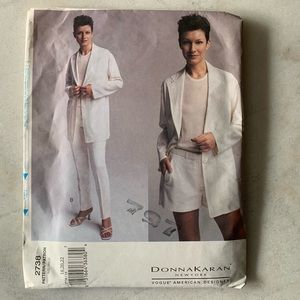 UNCUT Vogue American Designer Donna Karan Jacket Top Shorts Pants Sewing Pattern